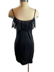 Express Slip Dress sz XS Fringe BodyCon Gatsby Night OUT MIni Nylon Clubwear EUC