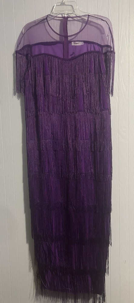 NWT Women’s Purple Fringe Long Dress, Gorgeous Size 2XL