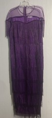 NWT Women’s Purple Fringe Long Dress, Gorgeous Size 2XL