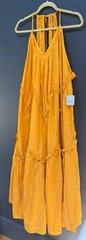 Free People Dreaming Of Paradise Mango Trapeze Midi Dress Large 100 Cotton BNWT
