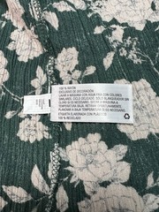 Knox Rose Green Tan Floral Boho Babydoll Tiered Dress Womens Sz L New