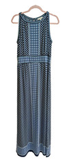 Max Studio Women&rsquo;s Sleeveless Maxi Dress Blue White Geometric Print Size Small