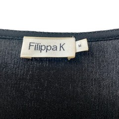 Filippa K Black Dress Size Medium Black Jersey Knit Knee Length Cross Front