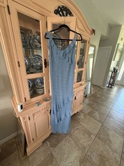 Park & Fifth Light Blue Floral Ruffled Maxi Dress