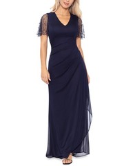 X by XSCAPE Lace-Sleeve Gown MSRP $149 # 14B 2481 Blm