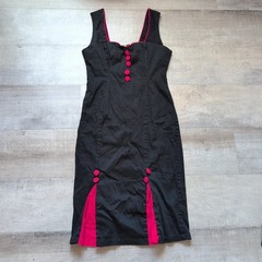 Living Dead Souls Midi Black Sleeveless Dress sz M Gothcore Punk