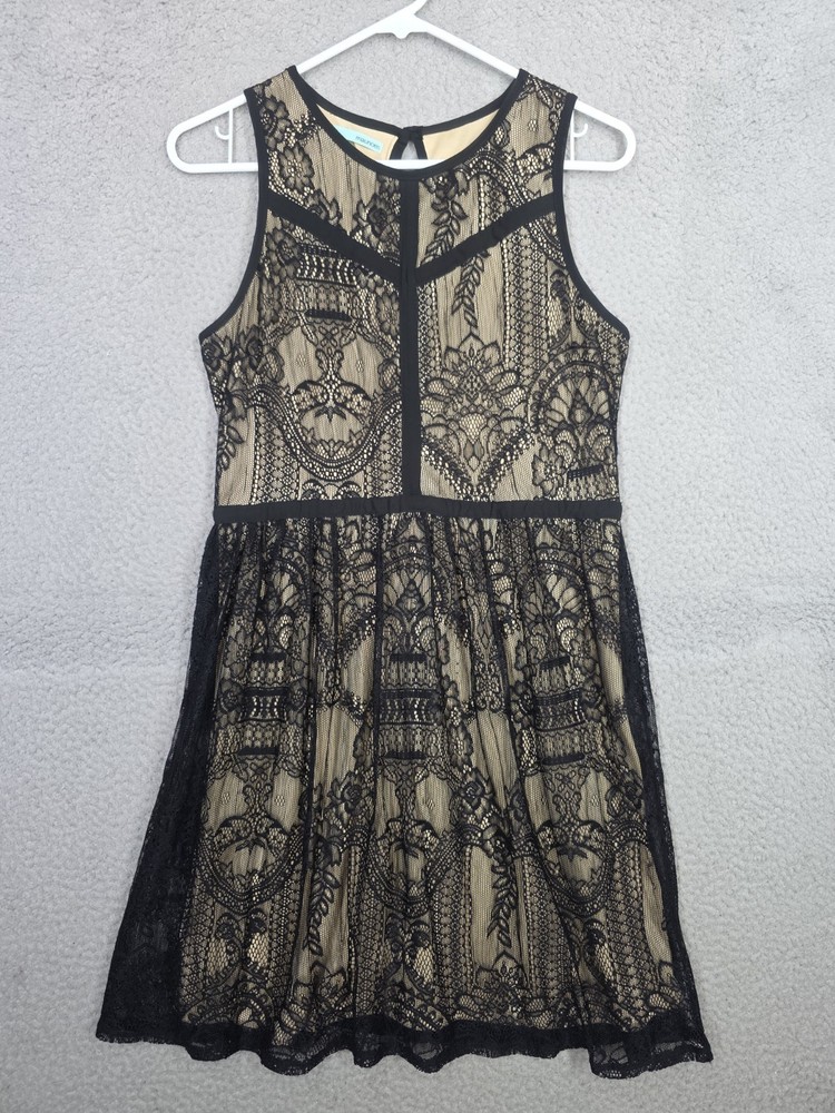 Black & Nude Lace Dress L Large Maurices Sleeveless Party Dress Cocktail