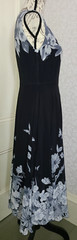 NWT Tendency brand black sleeveless maxi dress w gray & white flowers, ladies&rsquo; M