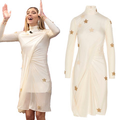 Burberry Star Motif Gathered Midi Dress UK4 XS New