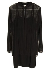 YL By Yair Black Dress Body trim+jacket Sleeveless Knee Length Sz 12