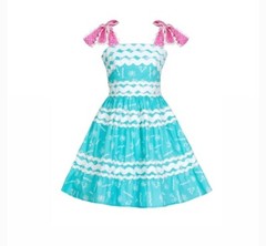 Celia B Tie Shoulder Danube Dress SZ S Pink and Blue NWT RicRac