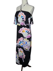 Trina Turk Maxi Black Casual Dress Cover-up S/M(est) Seychelle, Bright, Colorful
