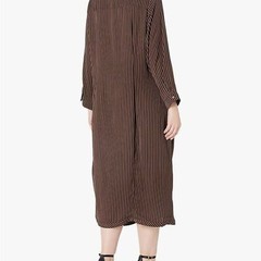 City Chic Black and Brown Striped Button Front Dress Size 18