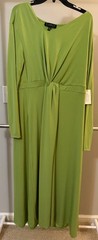 Eloquii Women’s 16 Green Long Sleeve Maxi Dress Twist Front NWT