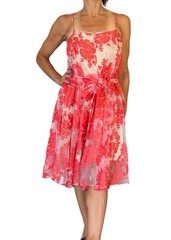 John Paul Ataker Couture 2016 Red Floral Embroidered Illusion Dress Twirly 38 S
