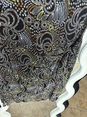 Studio M Black Floral Sheath Dress Scoop Neck Sleeveless Stretch Ruffle Size S
