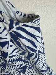 Tommy Bahama L/G Blue White Floral V-Neck Sleeveless Short Dress Tie Grommet