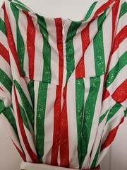 Plus Size 2X Holiday Striped Midi Dress Tie Strap Belted Red Green White