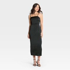 Women&rsquo;s Column Slip Maxi Dress – M, A New Day, Black Print
