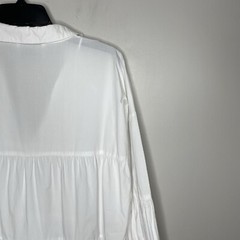 JUST FEMALE Brandy Dress Women XS White Poplin Shift Organic Cotton Long Sleeve