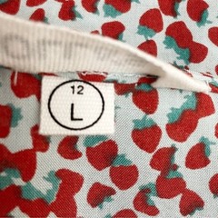 Rolla’s Dancer Light Blue Strawberry Print Wrap Mini Dress Women’s Size Large 12