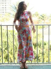 Ana Clare Emilee Maxi Shift Dress Tahiti Size S EUC #137