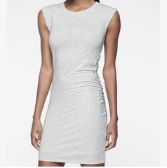 Athleta Heather Grey and White Stripe Carefree Tee Dress XXS #266279