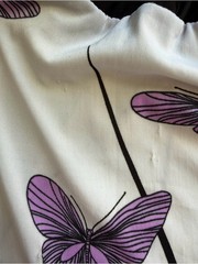 Cristina Love Black White Purple Butterfly Print Midi Dress Size L Beach Boho