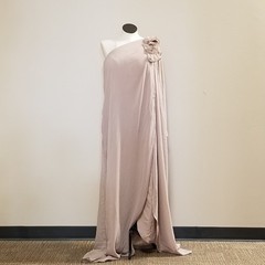 NWT Wear Your Love Women’s One Shoulder Taupe Gown sz 16w Side Slit Chiffon