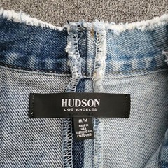 HUDSON Two-Toned Distressed Button-Down Sleeveless Denim Dress SIZE: M