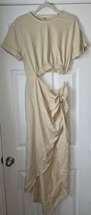 Free People Rae Maxi in Summer Khaki Small Exaggerated Side Slit