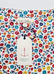 Seasalt Size 14 RRP £80 BNWT White Floral Ditsy Pattern Long Maxi Summer Dress
