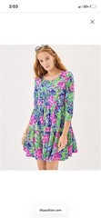 Lilly Pulitzer Geanna Dress Large Disney Dreamin Minnie Mouse Daisy Duck