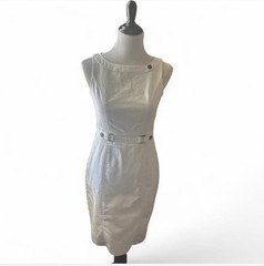 White House Black Market White Midi Dress Size 2