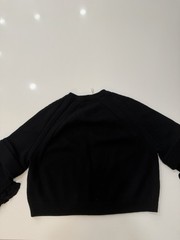 HELMUT LANG WOOL BLEND BACK Small Sweater Reglan With Ruffles On Sleeve
