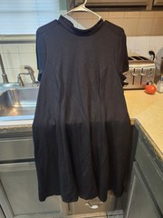 Torrid Black Solid A-Line Knee Length Dress Crew Neck Short Sleeve Plus