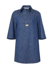 Zimmermann ILLUSTRATION DENIM TUNIC DRESS Size 3/AU14/US10
