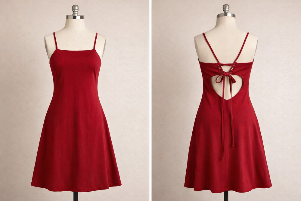 Romantic Red Coquette Lace Up Hoco Swiftie Dress Women&rsquo;s: XXS Stretchy
