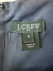 J.CREW Navy/White Polka Dot Sleeveless A-Line Knee Dress, Lined, Zip, 6