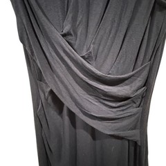 KUT from the Kloth Drape Front Sheath Mollee Size 8P Navy Blue Stretch Old Money