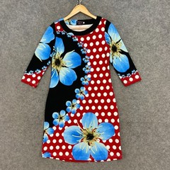 Johnston & Bell Womens Dress Size 6 Multicolour Floral Hal Sleeve 4209