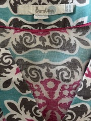 Boden Dress Classic 100% Linen Tunic Pink Blue Women’s Size 12 L
