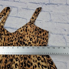 Twenty One Leopard Print Bubble Hem Dress Women L Animal Print Empire Waist Y2K