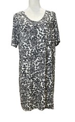 J. Jill Size Large Wearever Collection Floral Dress Rayon Lycra Spandex