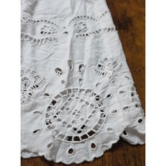 FUTURE COLLECTIVE | White Eyelet Spaghetti Strap Smocked Cotton Sundress | XL