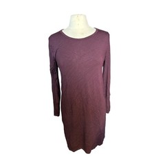 Athleta Purple Long Sleeve Cutout Back Tunic Dress Size Small Modal Spandex