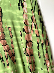 Green, black and tan caftan dress, one size