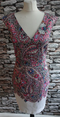 French Connection Beautiful Pretty Summer V Neck Lined Floral Dress Size 12