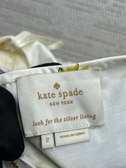 Kate Spade Dress Womens 2 White Yellow Floral Cotton Blouson *