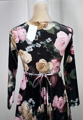 Xtraordinary Dress Flare Juniors 16 Long Sleeve Homecoming Floral Black Stretch